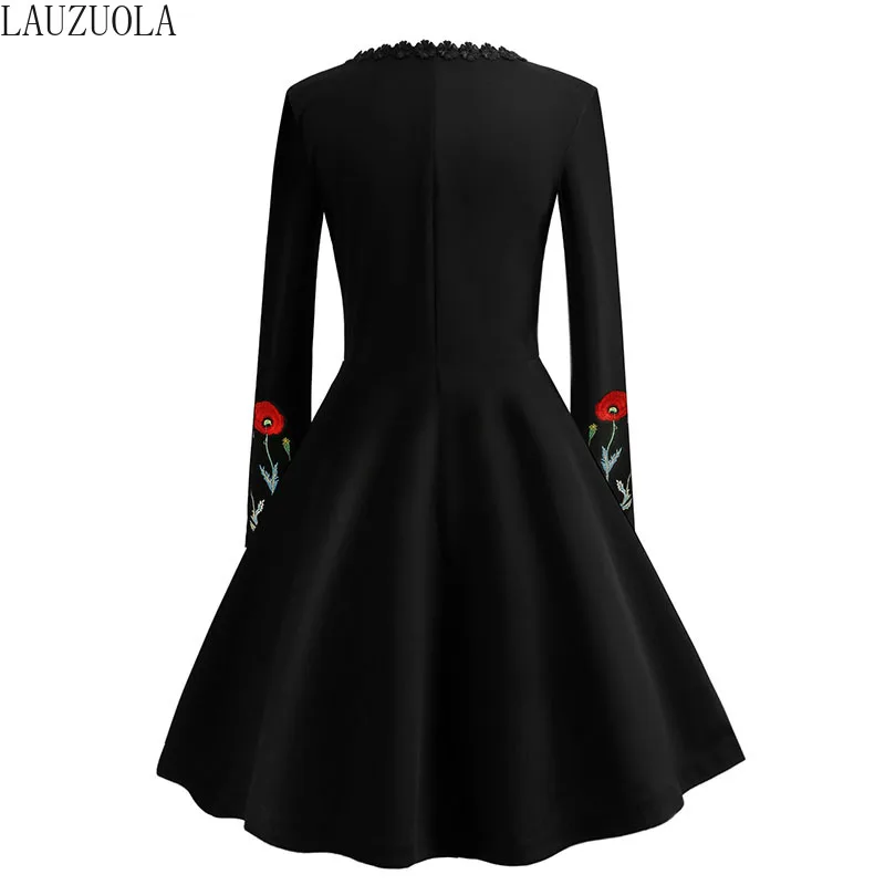 С цветочным рисунком платье с длинными рукавами и вышивкой Женская обувь для