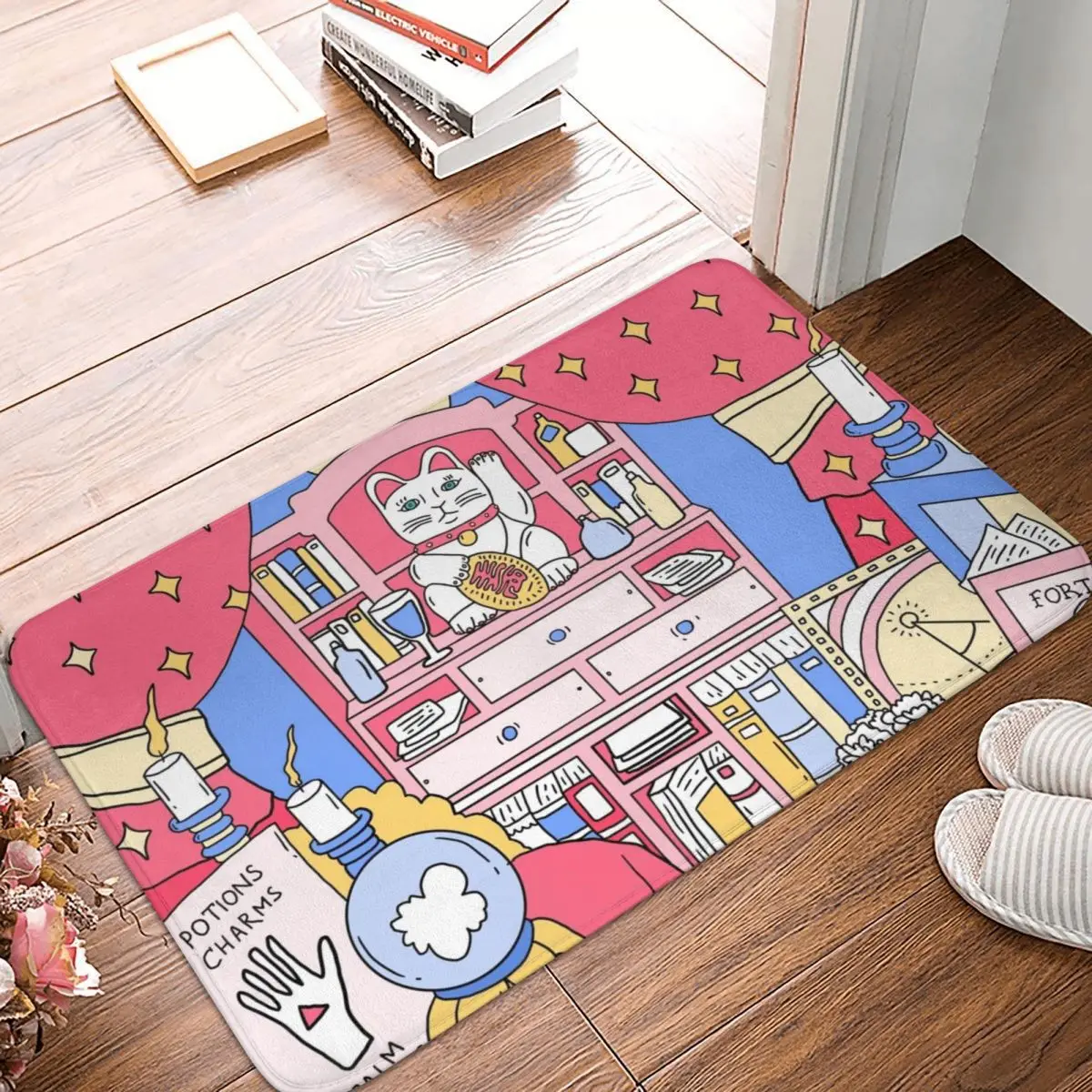 

MANEKI MAGIC Doormat Carpet Mat Rug Polyester PVC Non-Slip Floor Decor Bath Bathroom Kitchen Bedroom 40*60