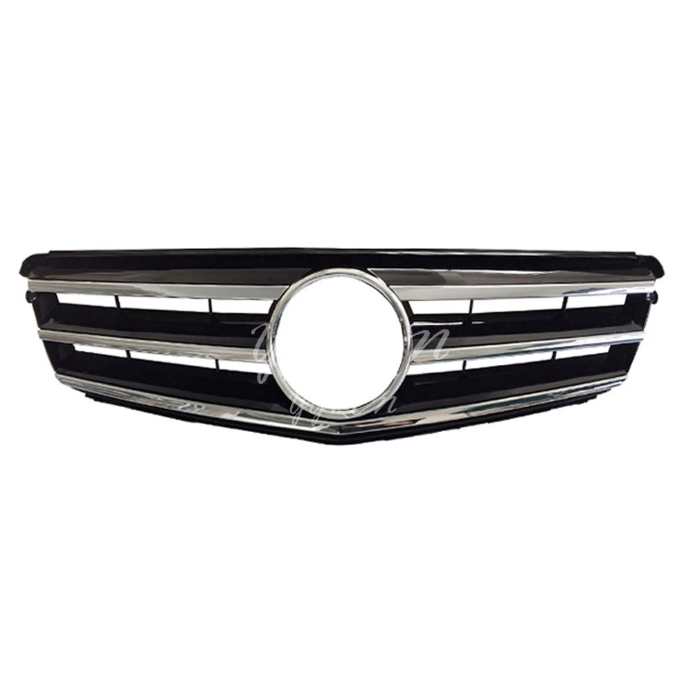 Решетка передняя черная/Серебристая для Mercedes Benz W204 2008 2009 2010 2011 2012 2013 2014 C|Гоночные