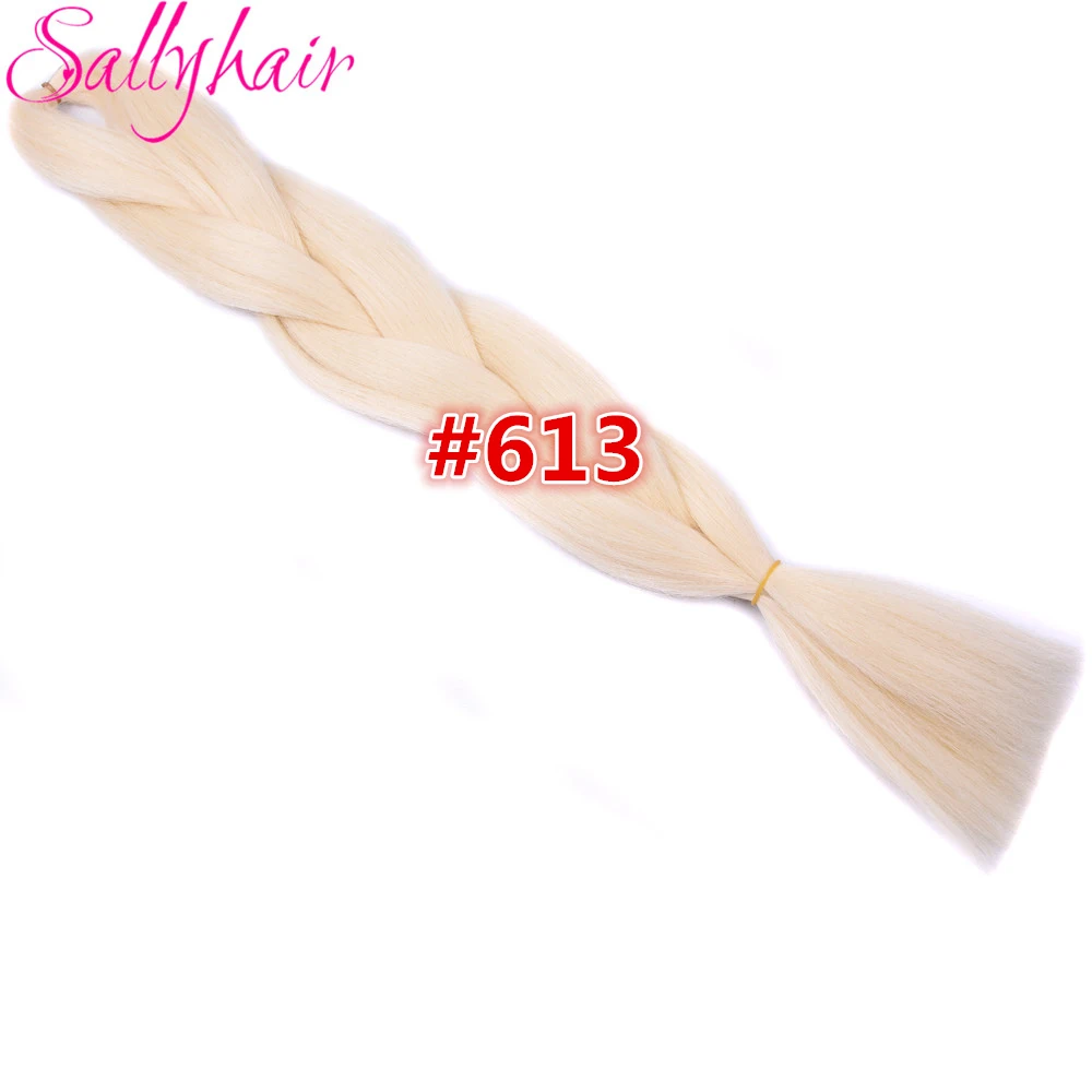 Sallyhair, 24 дюйма, Омбре, плетение волос, 2 тона, черный, винно-красный цвет, огромные косички, высокотемпературное волокно, синтетические волосы для наращивания - Цвет: #30