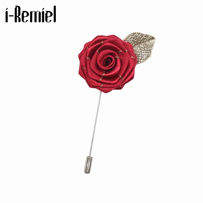 Высококачественная трендовая брошь из ткани с красными розовыми цветами для