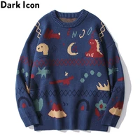 dark icon christmas sweater men women preppy style mens sweaters knitwear sweater boy girl students