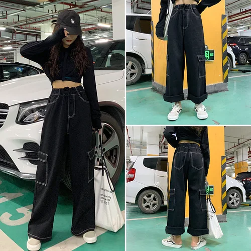 Женские широкие брюки большого размера повседневные короткие с карманами и