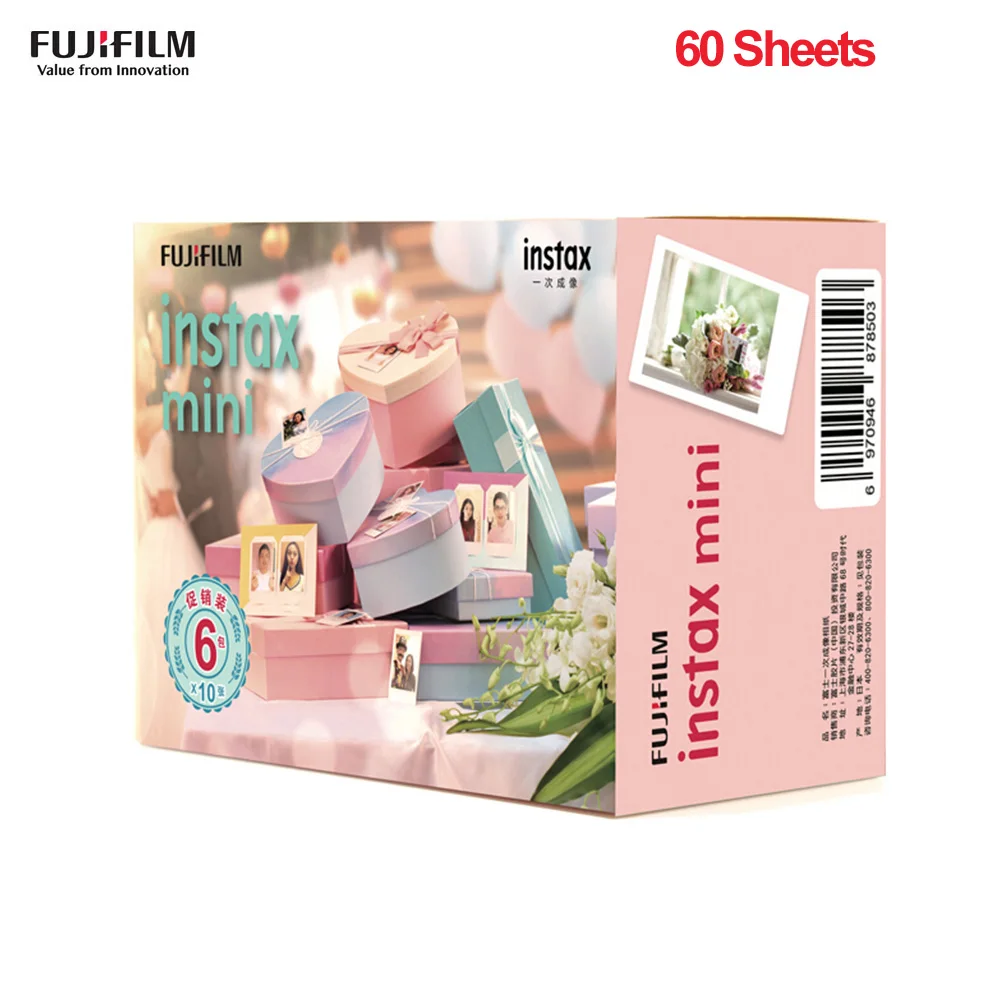 60 Sheets 60/120/180 шт белая пленка для Fuji Instax Мини-пленка для моментальной фотографии Фотобумага для ЖК-дисплея с подсветкой Fujifilm Instax Mini 9/8/фотоаппаратов моментальной печати 7s 25 50s 70/90 для SP-1/2 принтер - Цвет: 60 Sheets