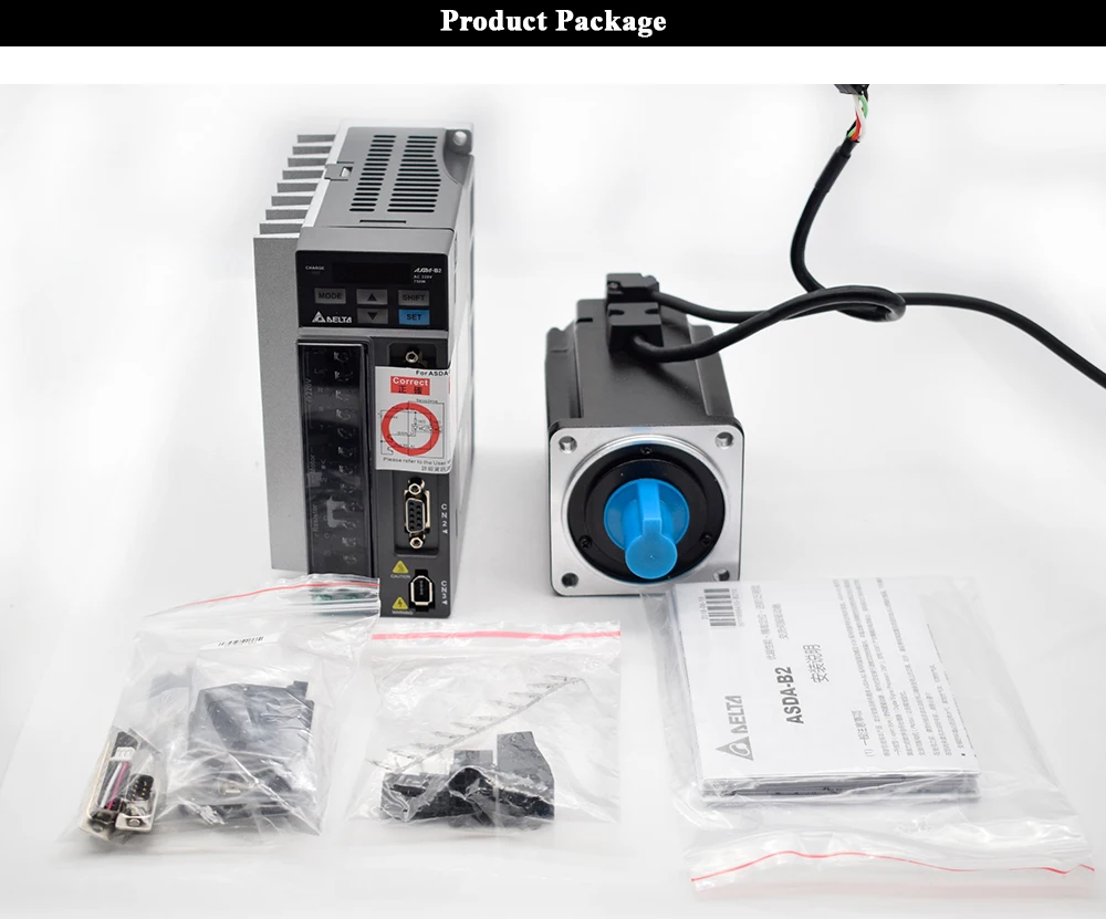 Сервомотором 750W B2 серии ASD-B2-0721-B+ ECMA-C20807RS+ 3M провода 2.39N.M 5.1A хорошее качество Применение для автоматической промышленности