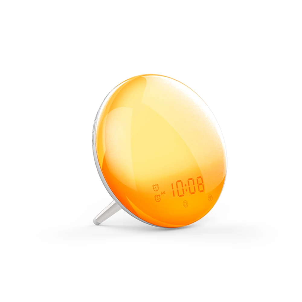 Wake Alarm Clock 7 Colors Alexa Phone App Control Smart Up Light Digital Night FM Radio Music Dimmable Voice Lamp | Дом и сад