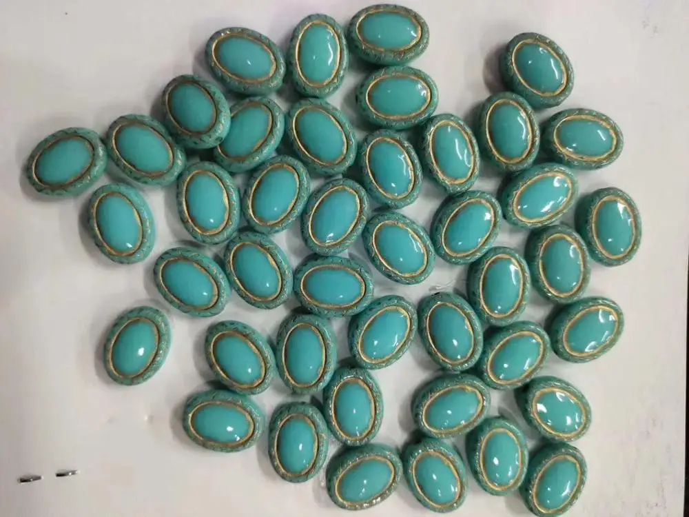 Turquoise Новое поступление! 18x14 мм 600 шт/партия акриловые овальные бусины в античном стиле для сережек аксессуары части, ручная работа ювелирные изделия DIY - Цвет: Turquoise