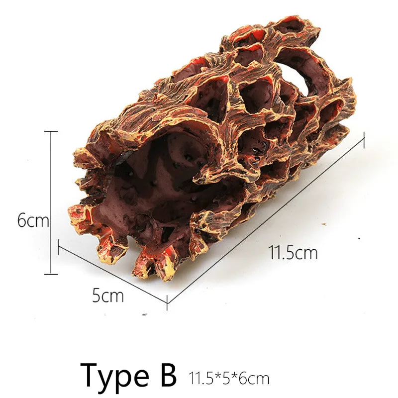 

Resin Cholla Wood Aquarium Fish Tank Landscaping Resin Shrimp Nest Tank Dodging House Spawning Hole Fish Roots Breeding Tank