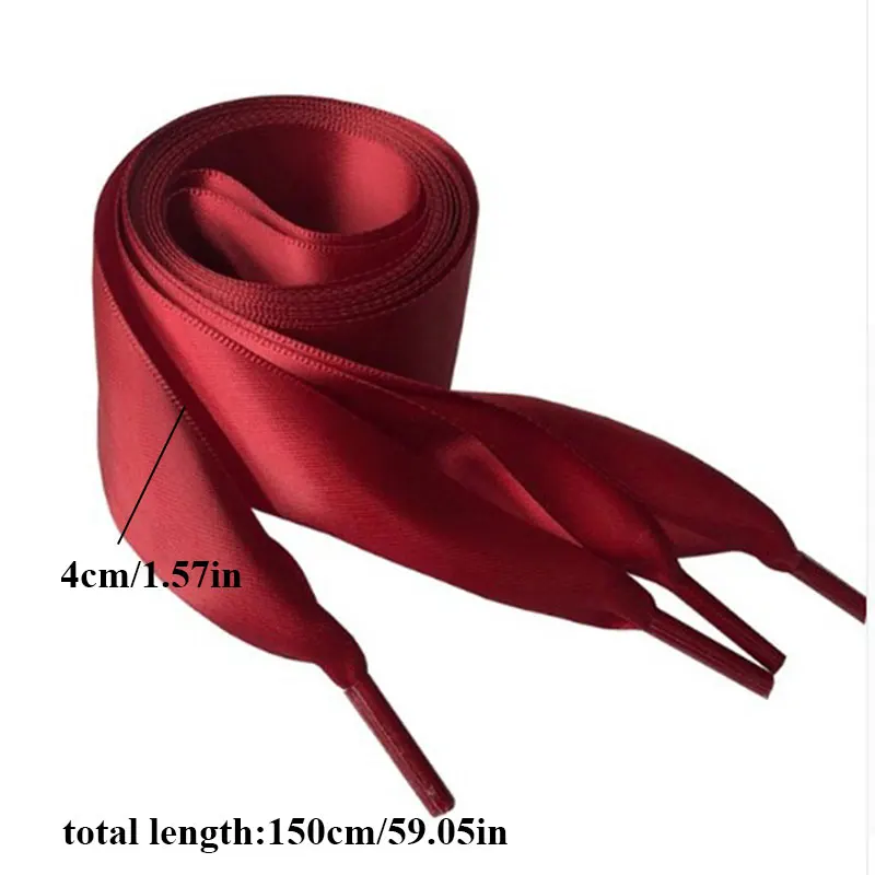 

Casual Fashionable Satin Shoelaces Unisex Solid Color 1 Pair Wide Flat 4cm Wide Shoelaces Small Fresh Shoe Accessories