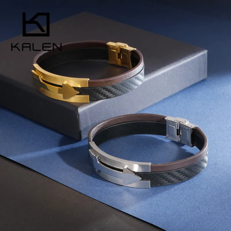 Мужской винтажный браслет из воловьей кожи в стиле хип-хоп |