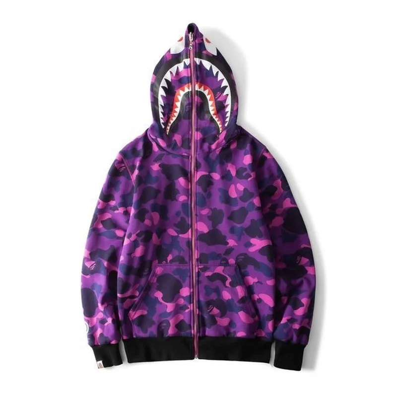 

AutumnMen Camouflage HoodiesThin Sweatshirt Street Clothing Fashion Casual Shark Hoodies