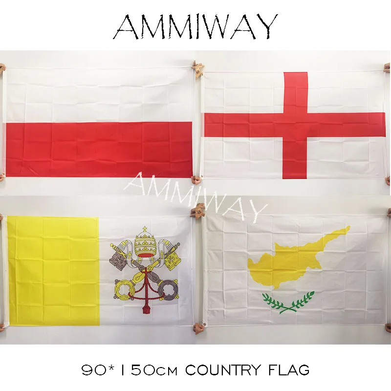 AMMIWAY 90*150 см 3x5 футов Кипр Англия Польша Ватикан полиэстер печатные большие флаги и