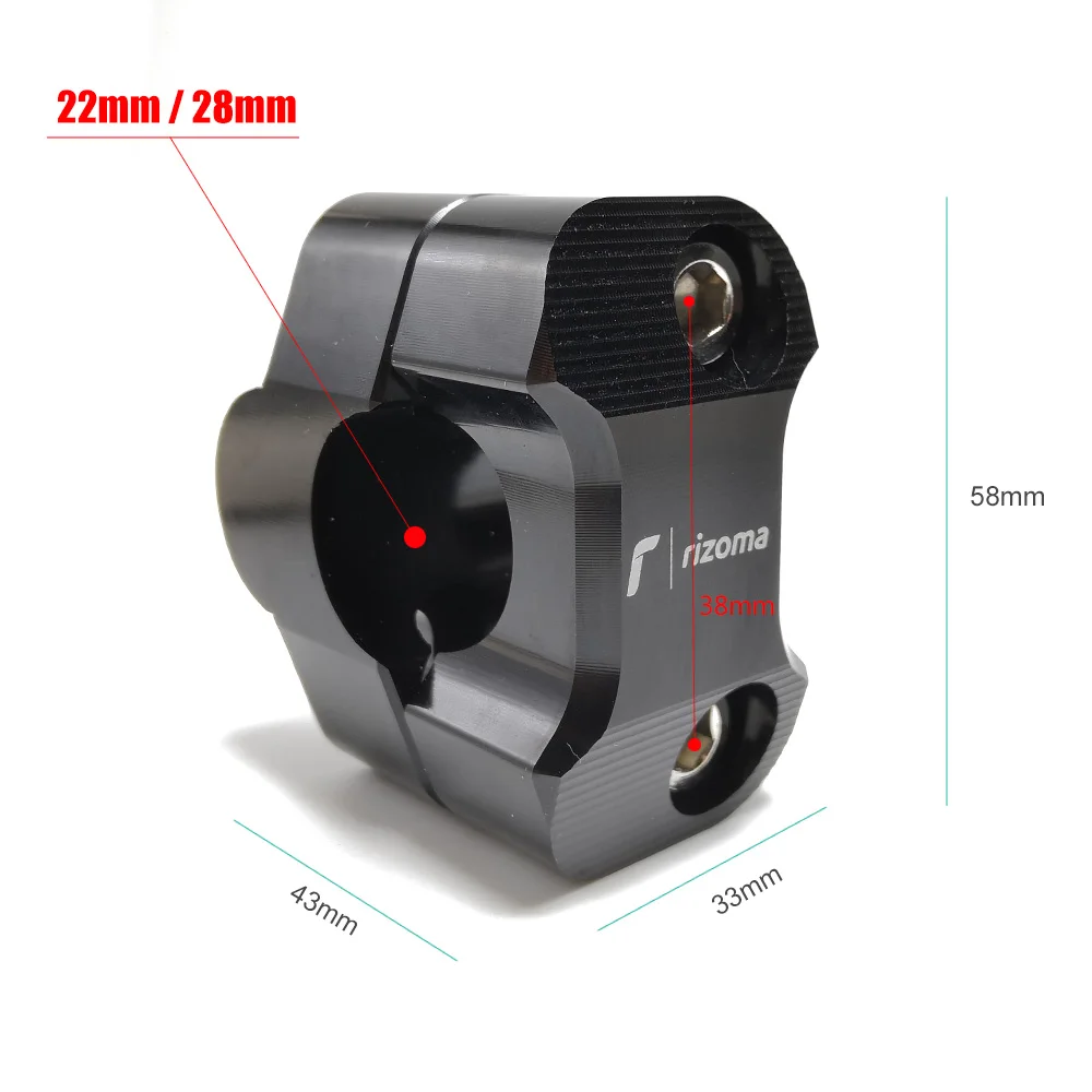 2 шт. 22 мм 28 на руль мотоцикла или жир бар Райзер Крепление зажим с адаптером