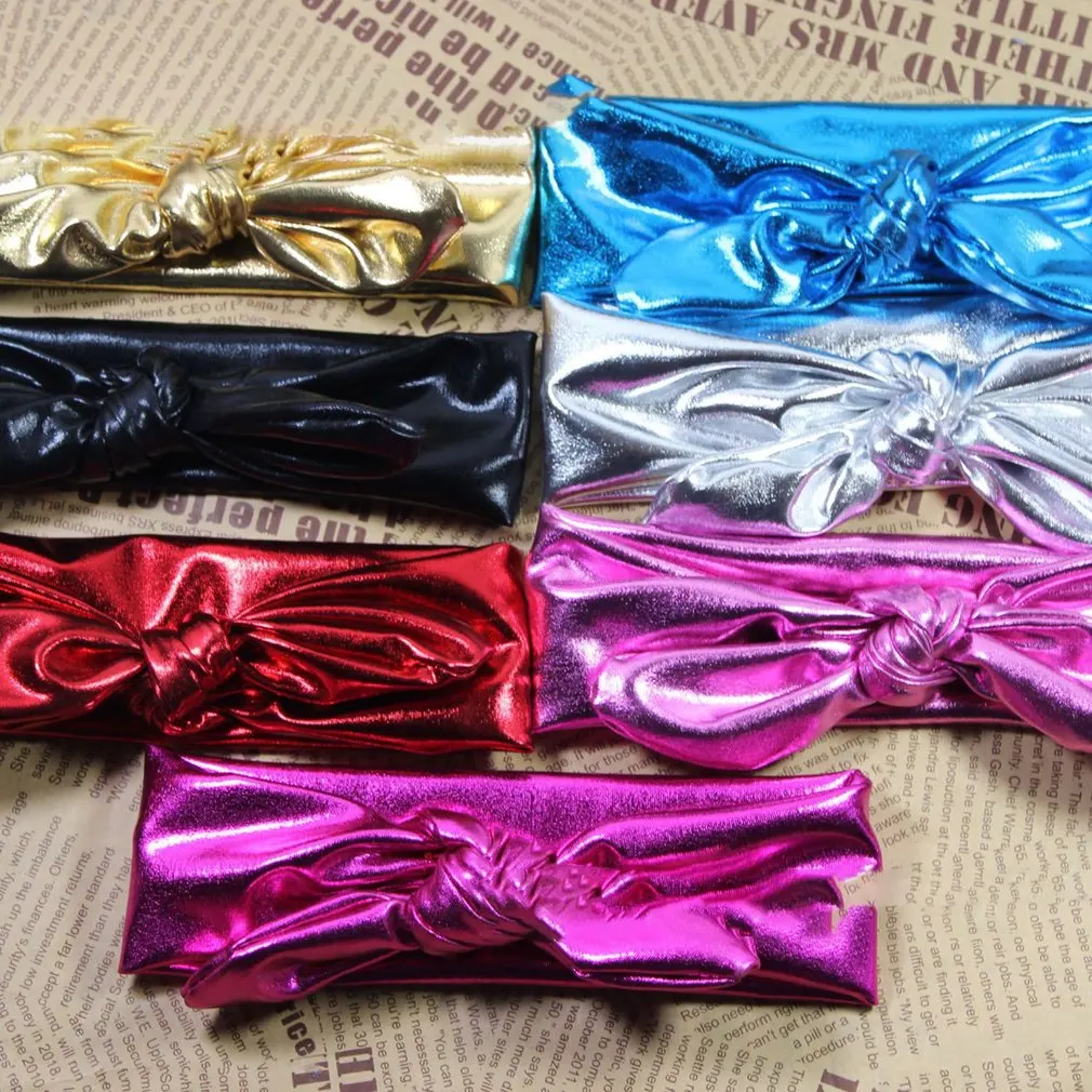 

2018 New Baby Girls Rabbit Bow Ear Hairband Headband Turban Knot Tie Head Wraps For Girls Headwear Hair Accessories 5 Colors