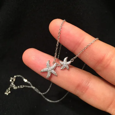 

South Korea's two small starfish necklaces are sweet, lovely, fresh and simple. Mori clavicle chain niche pendant necklace