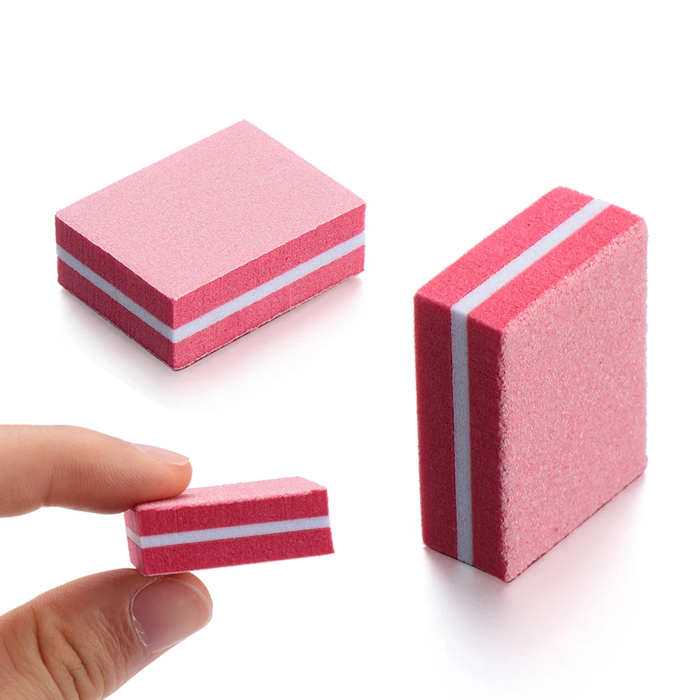 Двусторонняя мини пилка для ногтей 20 шт. красочная губка шлифовальный буфер