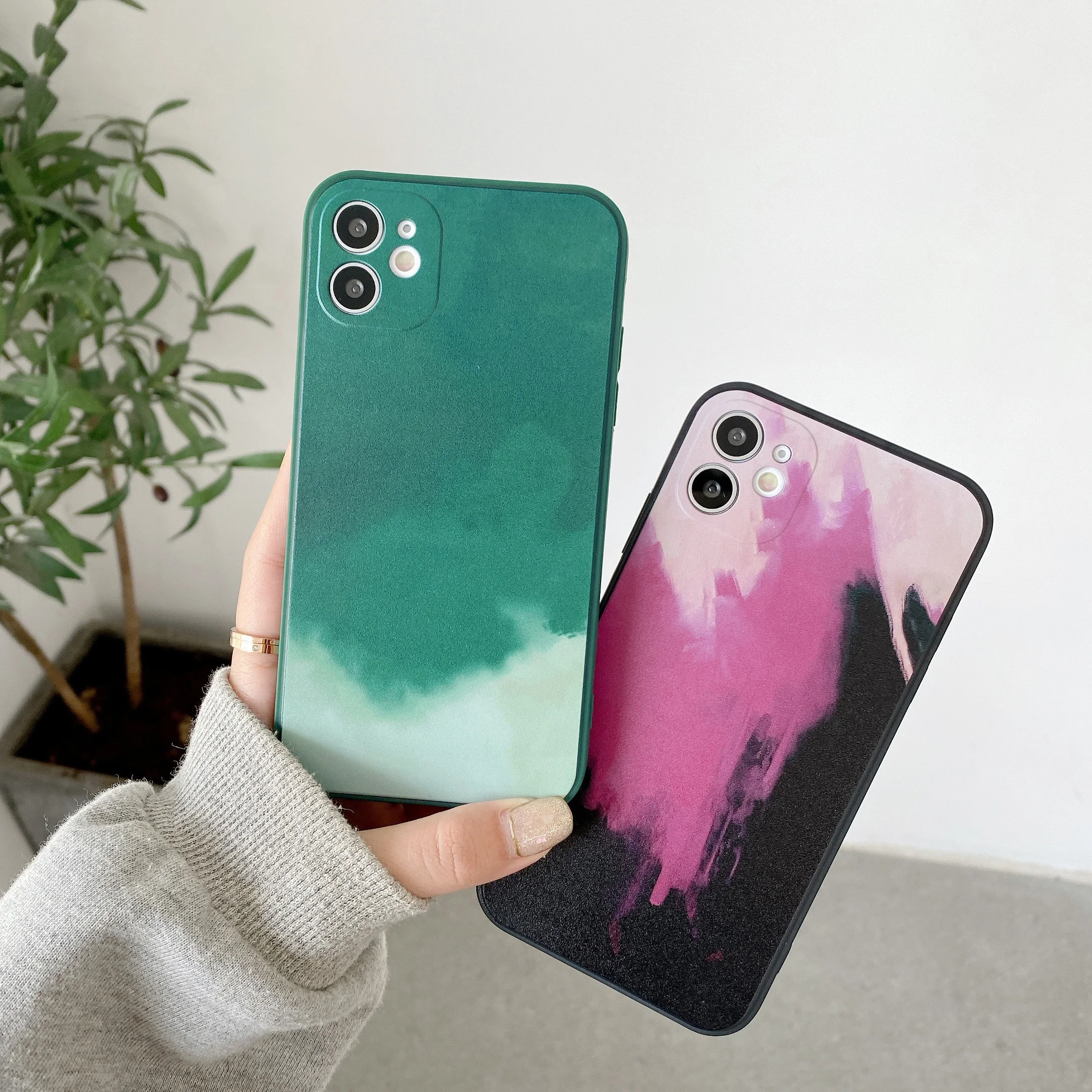 

для HUAWEI Honor 8X 20 20S Nova 5T 5i Чехол противоударный матовый акварельный жидкий силиконовый цветной градиентный чехол