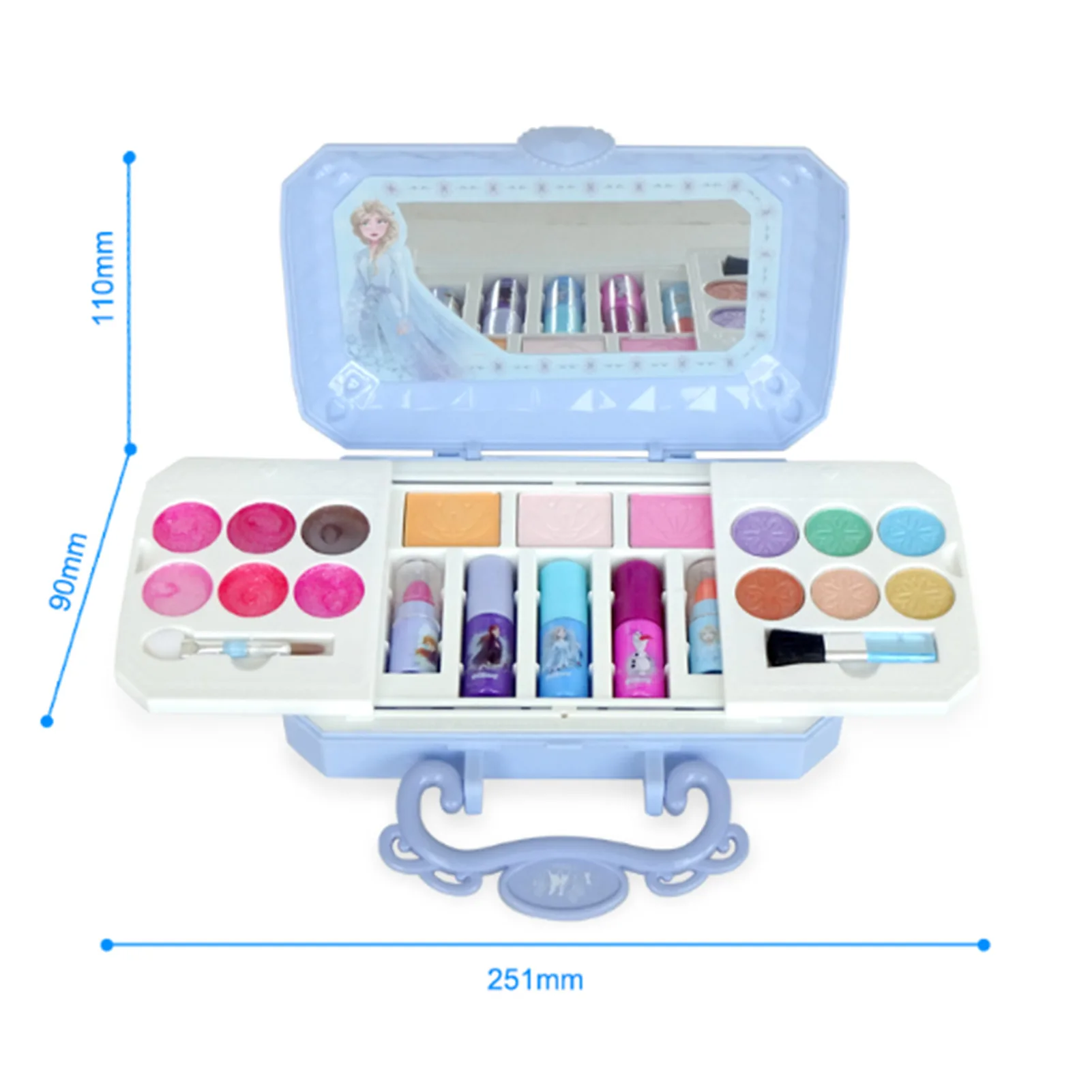 

Girls Frozen Elsa Anna Cosmetics Beauty Set Toy Kids Snow White Princess Fashion Make Up Toys Play House Children intelligent