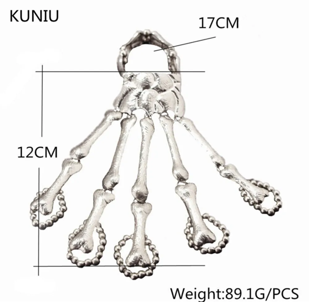 Браслеты на пальцы в готическом стиле с черепом для женщин ночного клуба скелет