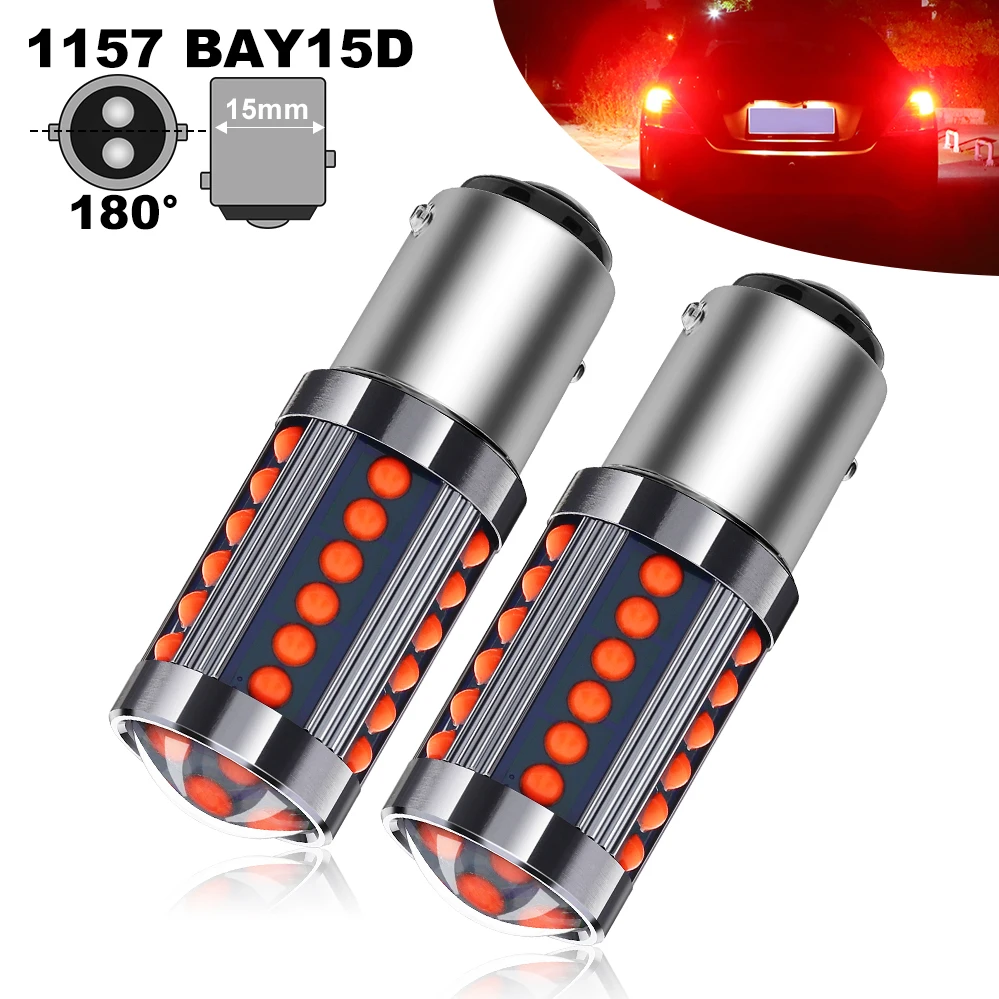 2x1157 BAY15D 36 COB светодиодный красный задний фонарь автомобильный сигнальный