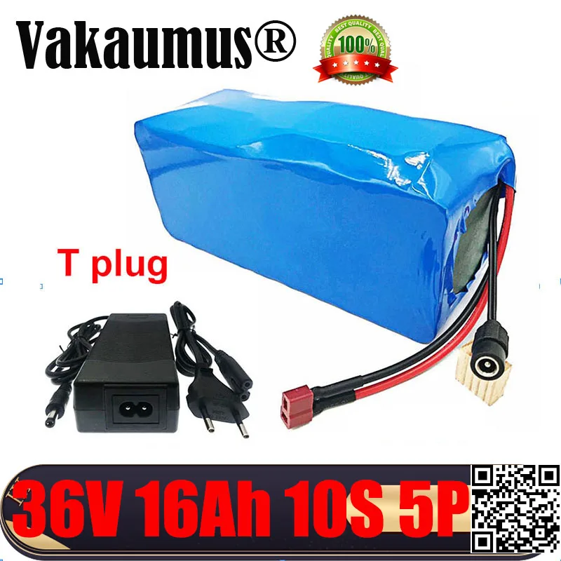 Vakaumus 36 В аккумуляторная батарея встроенная BMS 10S 5P 18650 16Ah/16000mAh T Plug для мощного