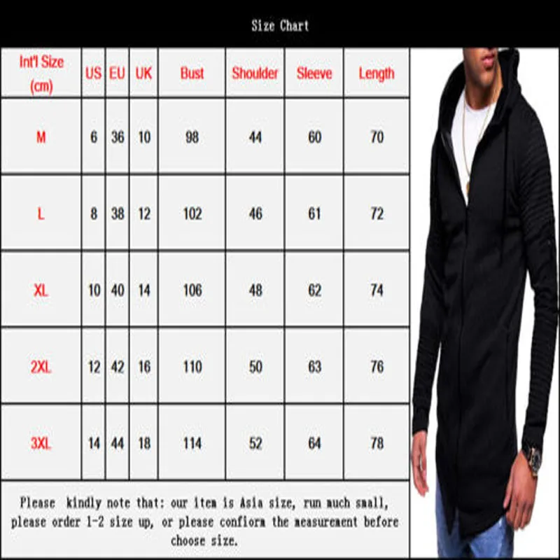 

Brand New Fashion Top Men Hoodie Sweatshirt Full Zipper Long Sleeve Hoodie Hooded Top Pocket Plain Design Casual