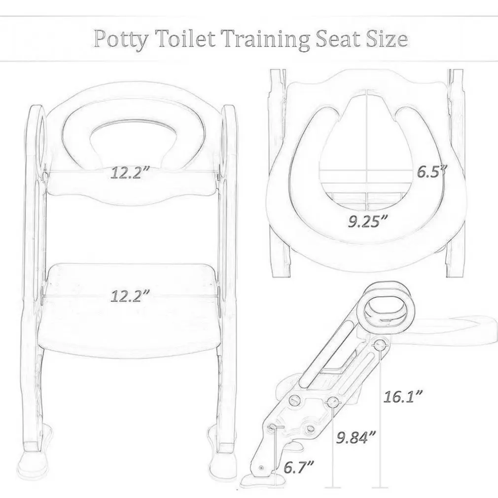 

Folding Baby Potty Infant Kids Toilet Training Seat with Adjustable Ladder Portable Urinal Potty Training Seats