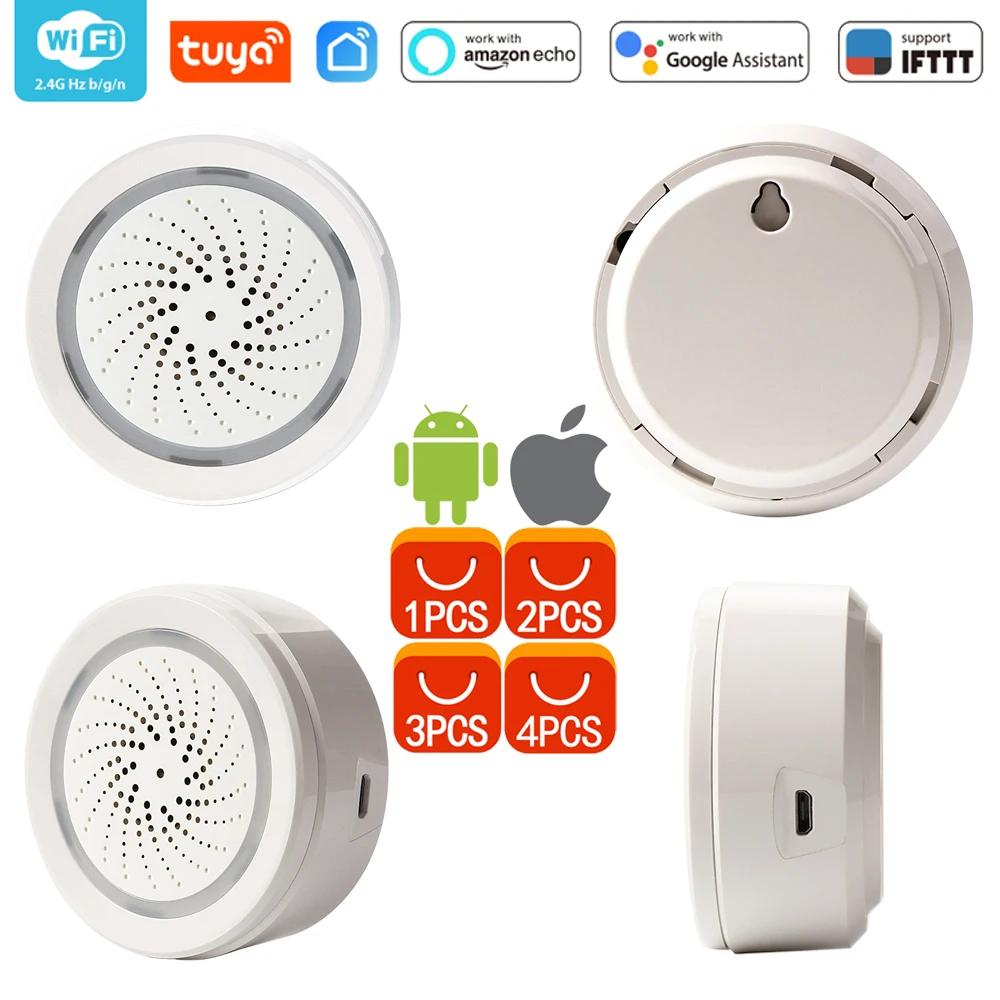 WiFi USB сирена, WiFi домашняя сирена, датчик сигнализации, приложение оповещения, не требуется концентратор, подключи и играй, Alexa Echo Google Home