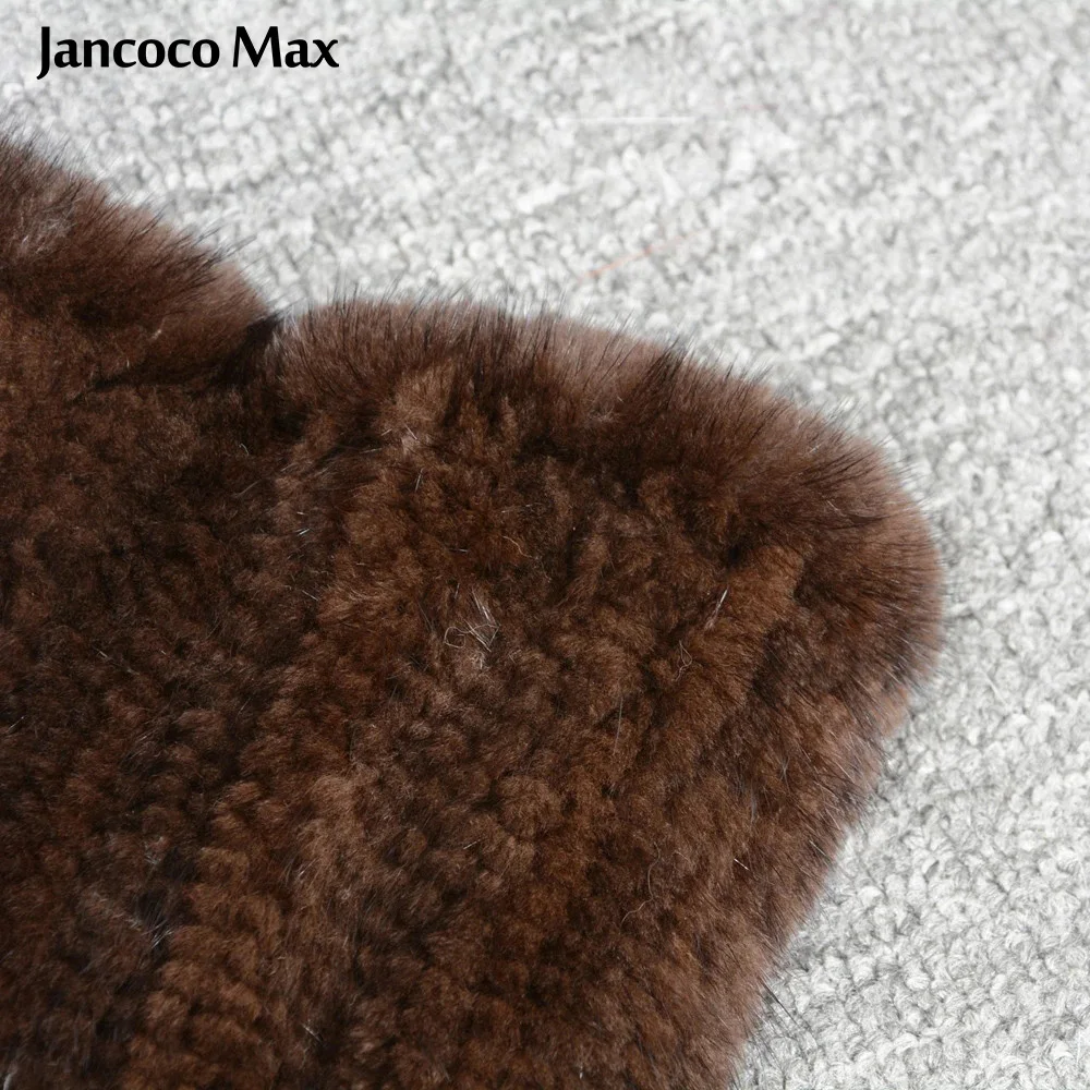 Jancoco Max Новый стиль женские толстый вязаный снуд настоящие норковые меховые шарфы