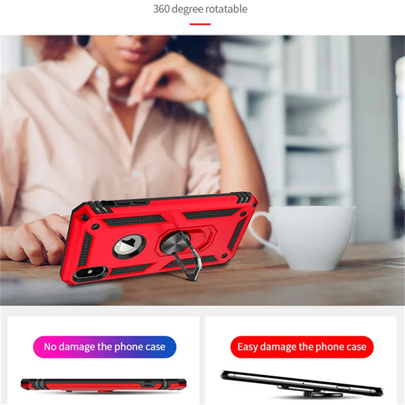 Противоударный защитный чехол для телефона с подставкой iPhone 11 12 Pro XR XS Max X 6 6S 7 8 Plus