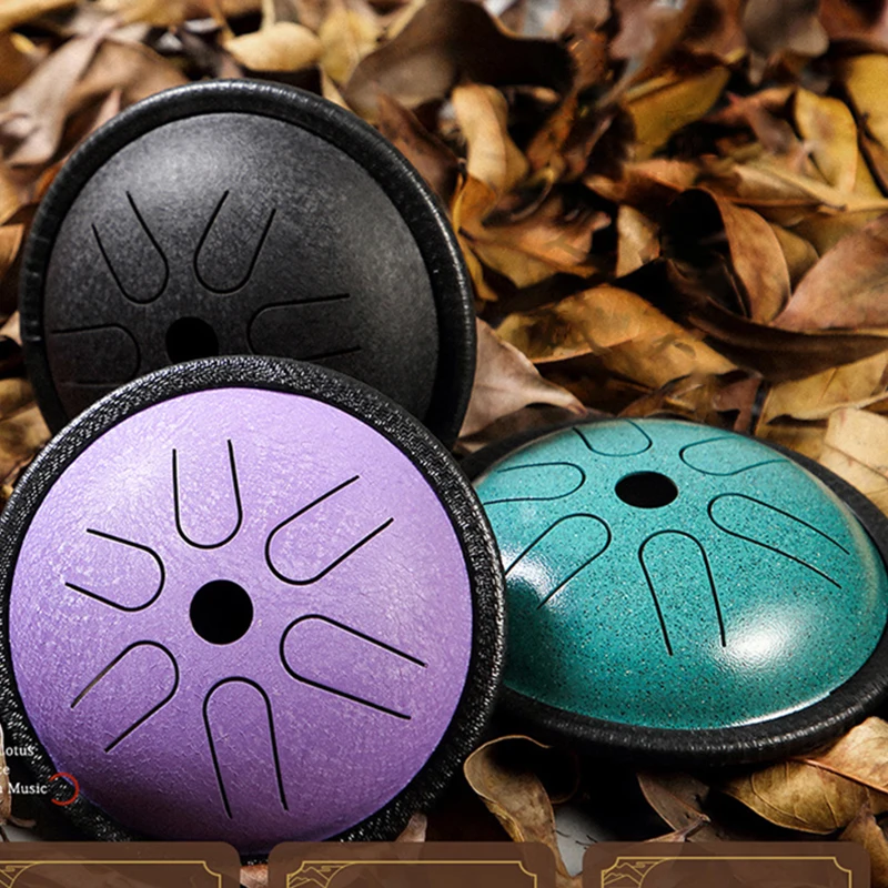 Hanpan 5 дюймов 6 тонный барабан для языка МИНИ стальной с молотками сумка переноски