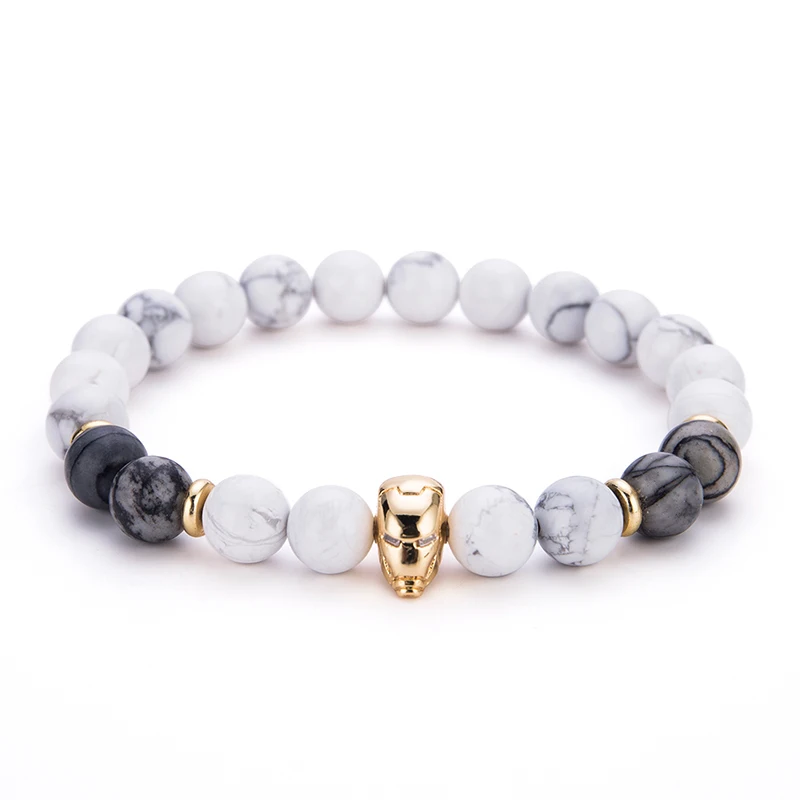 Железный человек браслет - Окраска металла: White-Gold