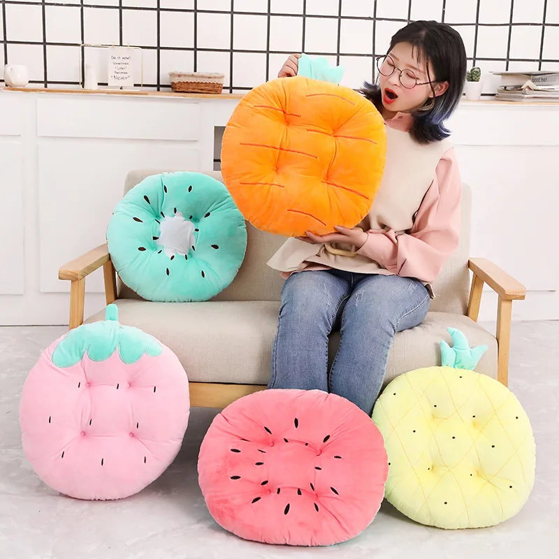 1 шт. Kawaii Подушка для стула, подушка для еды, фруктовая подушка, подушка в виде фрукта, милая Клубничная подушка с ворсом, украшение для офиса, дивана, подарок для девочки