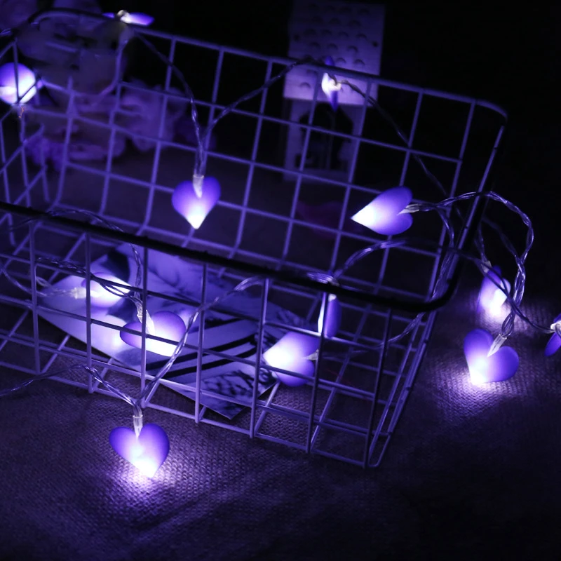 

String lights Fabric Love Heart Light String Battery Style Outdoor Indoor Bedroom Window Christmas Tree Decoration 1pcs