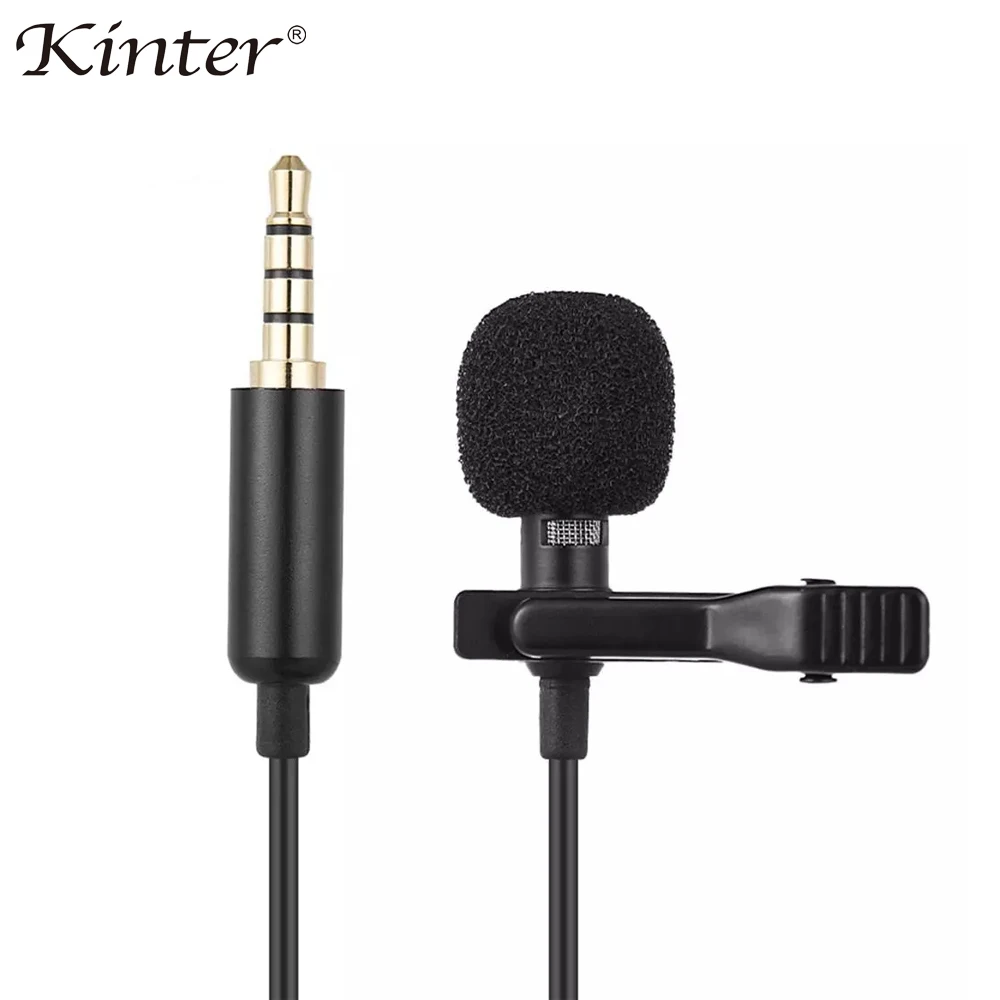 

Kinter Mini Portable Lavalier Microphone Condenser Clip-on Lapel Clip Vocal Audio Lapel Microphones for Phone Laptop PC