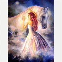 diamond art paint princess and white horse jewel cross stitch 5d full drills painting embroidery accessories crafts handmade