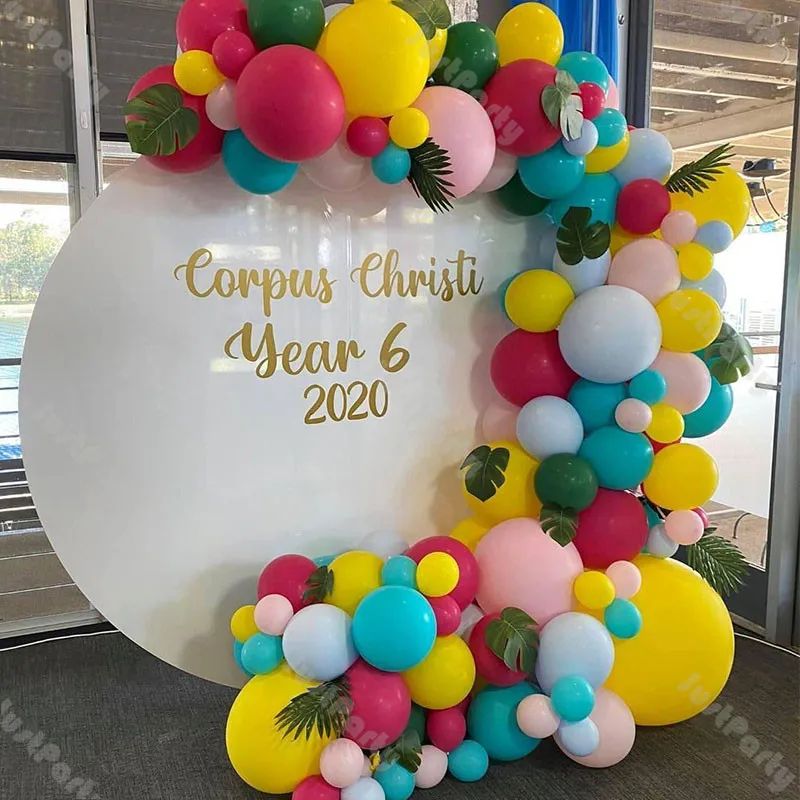 

136 шт матовый темно-ярко-розовый желтый шар Радужная Арка комплект гирлянды Baby Shower Свадебный декор из серии Сделай Сам День рождения украшен...