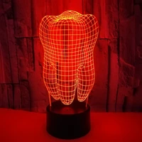 3d tooth illusion night light table lamp bedroom atmosphere decorative led lamp for kids gifts bedside usb desk lamp