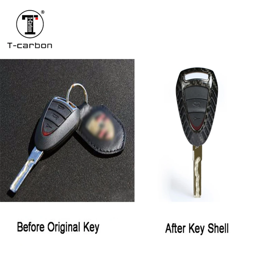 

Чехол для автомобильного ключа Porsche Boxster 911 Cayman с 3 кнопками, 100% настоящий глянцевый автомобильный брелок из углеродного волокна