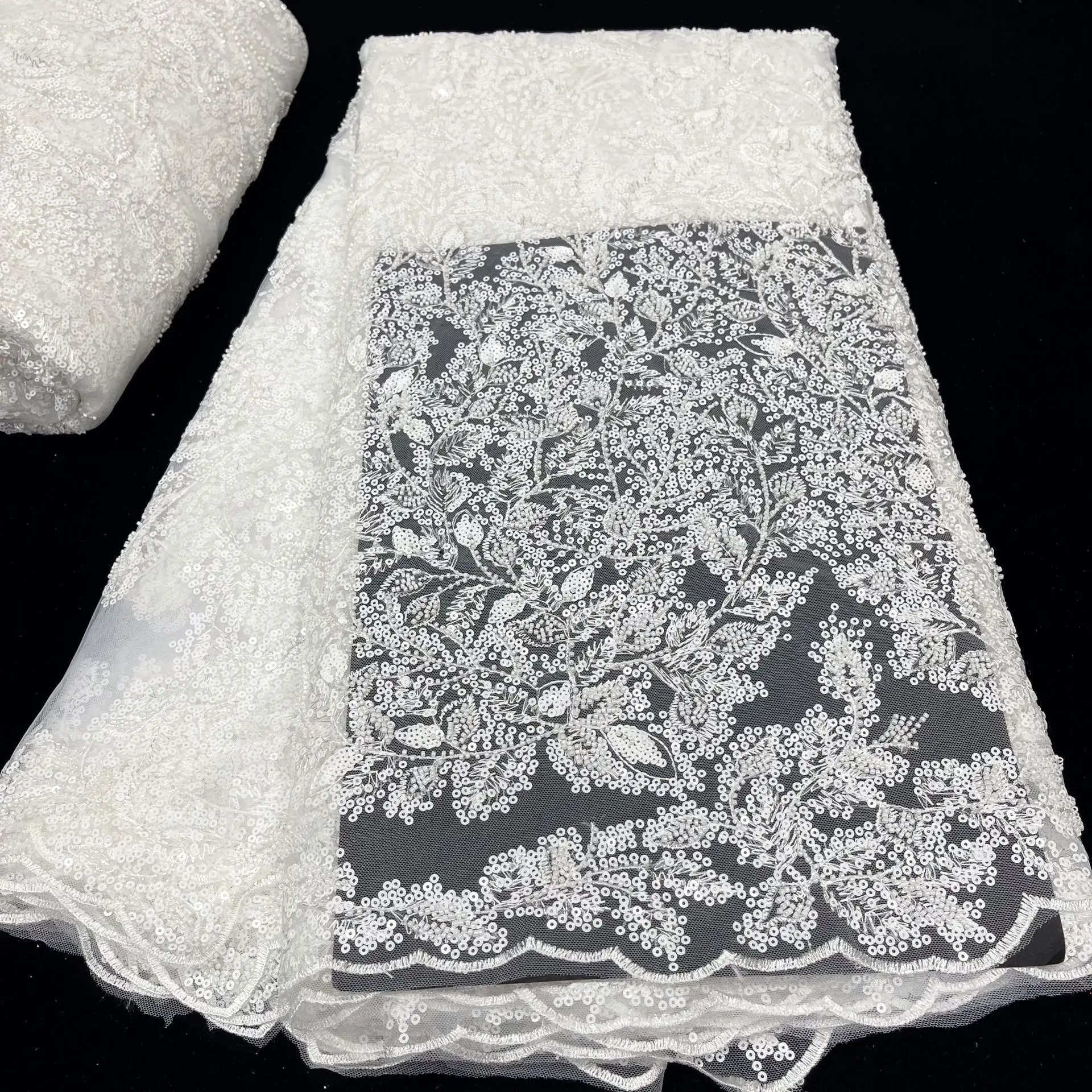 2022 Роскошные Бусины кружева ручной работы ткань французское свадебное платье