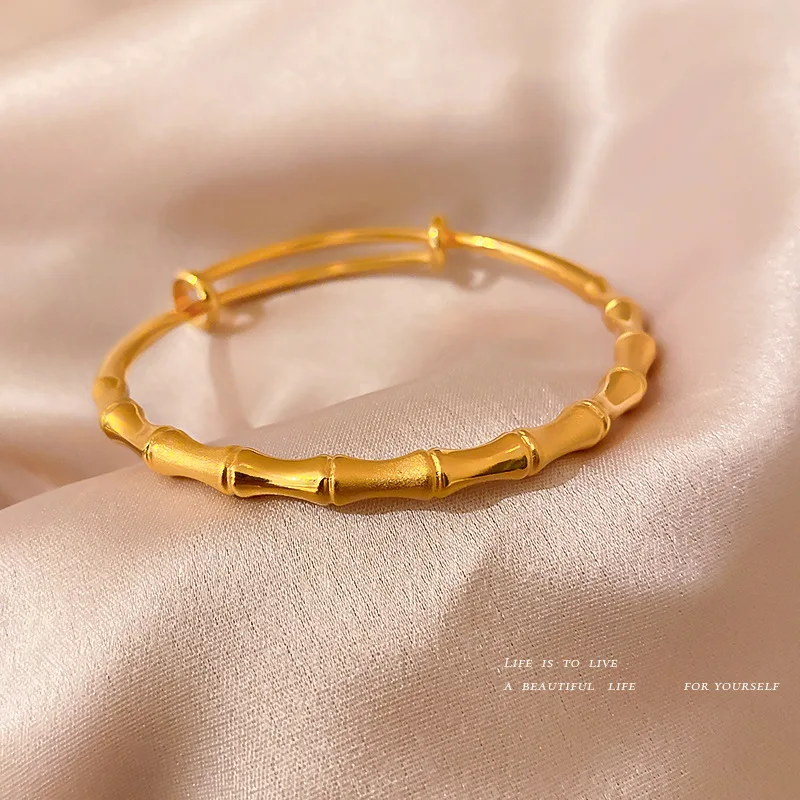 

Bamboo Push-Pull Bracelet Female White Plain Ring Bracelet High-Level Sense of Simple and Versatile Adjustable Mouth Jewelry