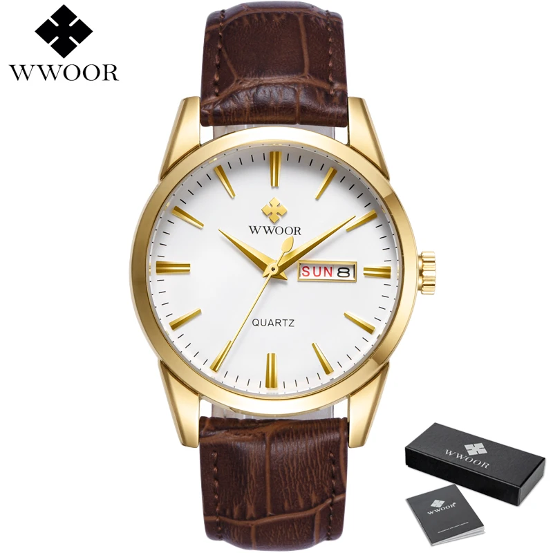 Часы наручные WWOOR Мужские кварцевые аналоговые брендовые Роскошные