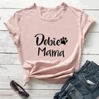 Футболка Dobie Mama с принтом, Новое поступление, Женская забавная футболка из 100% хлопка, футболки для влюбленных собак, футболки для влюбленных Doberman, подарок для мамы и собаки