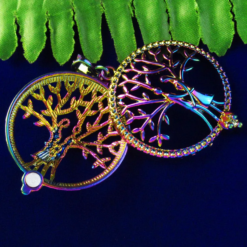 

35x17mm Rainbow Hematite Carved Tree of Life Open Design Pendant