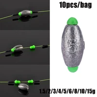 10pcs split opening mouth weights additional weight hook connector sinker olive shaped fishing lead fall