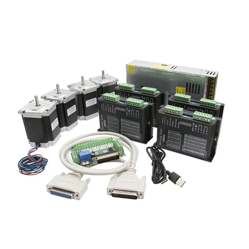 Фрезерный станок с ЧПУ 4 оси шаговый двигатель комплект TB6600 диск + MACH3 интерфейсная плата + Nema 23 315Oz-in шаговый двигатель Фрезерный станок с ЧПУ 4 оси шаговый двигатель комплект TB6600 диск + MACH3 интерфейсная плата + Nema 23 315Oz-in шаговый двигатель