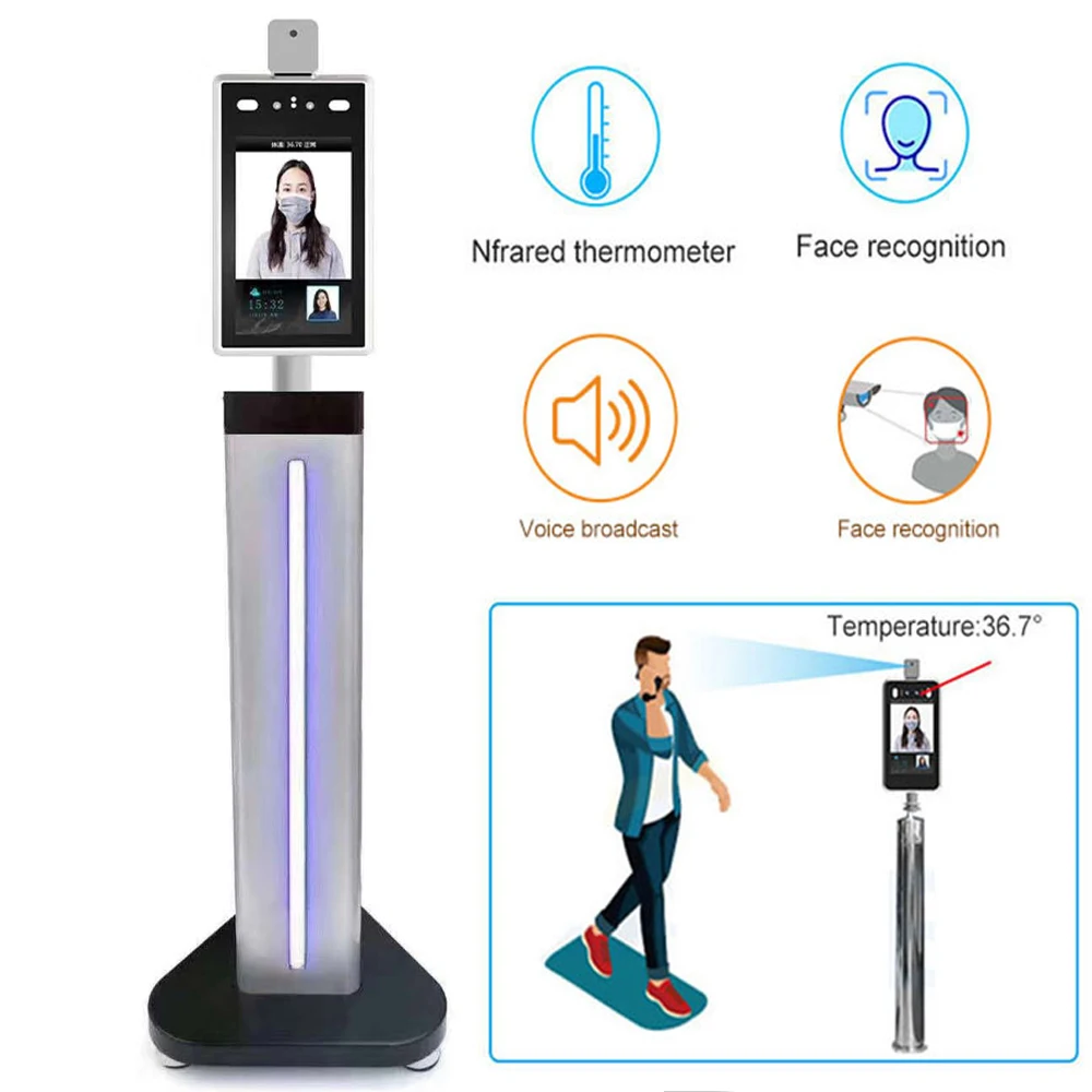 7 дюймовая камера для распознавания лиц тепловая безопасности с функцией