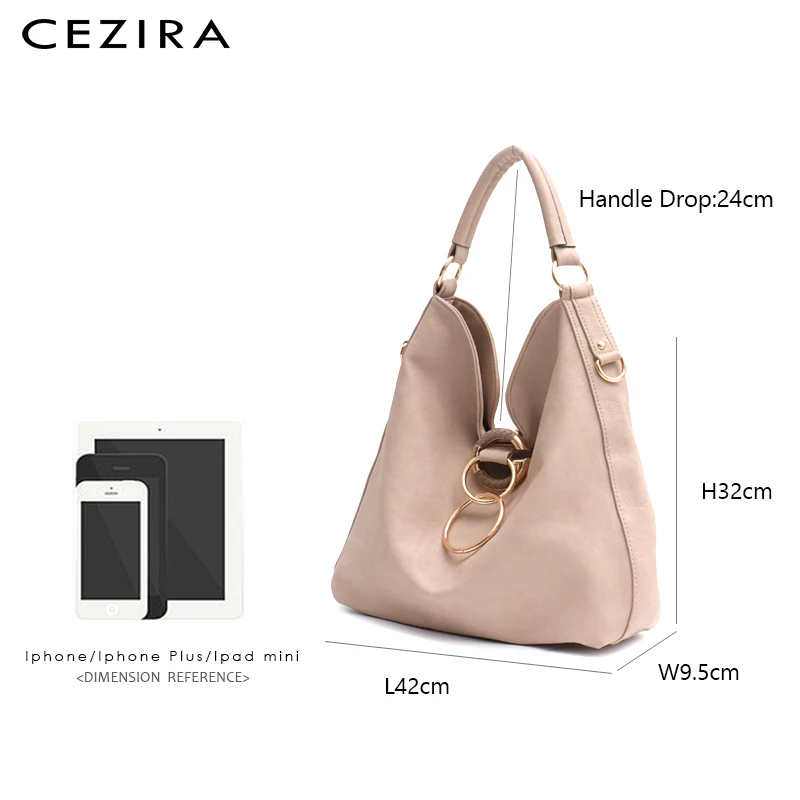 CEZIRA большие сумки Хобо для женщин роскошные на плечо из искусственной кожи