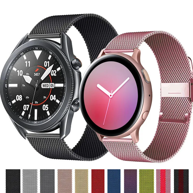 

Milanese strap For Samsung Galaxy watch 3 45mm 41mm/Active 2 46mm/42mm Gear S3 Frontier 20mm 22mm bracelet Huawei GT/2/2e band