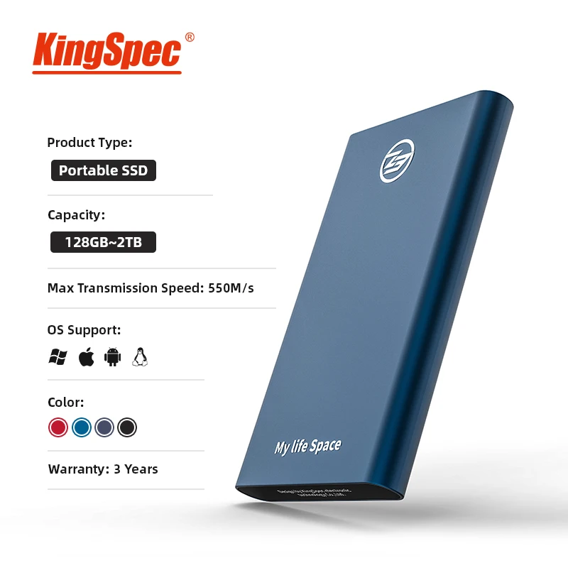 KingSpec 240 ГБ внешний SSD жесткий диск hd Тип C Портативный твердотельный USB 3 0 высокая